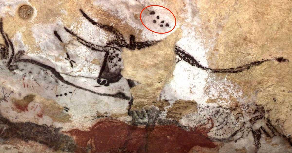 Image for the article "Pleiades" showing a cave painting depicting Pleiades from the Lascaux Cave complex.